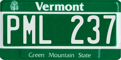 VT license plate PML237