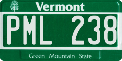 VT license plate PML238