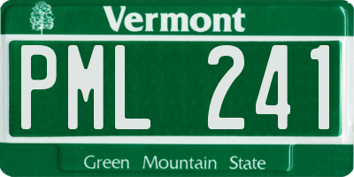 VT license plate PML241