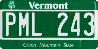 VT license plate PML243