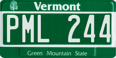 VT license plate PML244