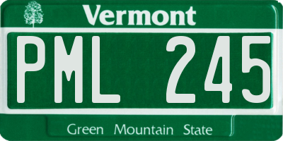 VT license plate PML245