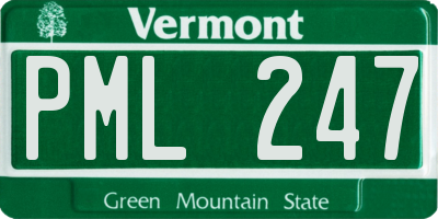VT license plate PML247