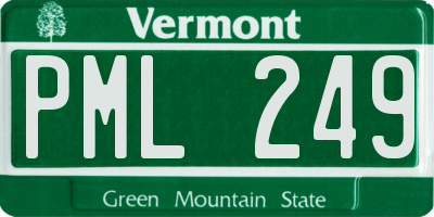 VT license plate PML249