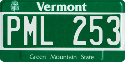 VT license plate PML253