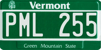 VT license plate PML255