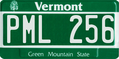 VT license plate PML256