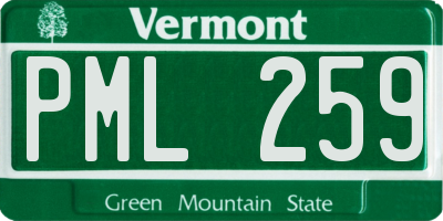 VT license plate PML259
