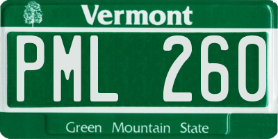 VT license plate PML260