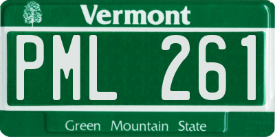 VT license plate PML261