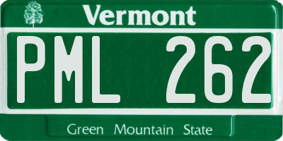 VT license plate PML262