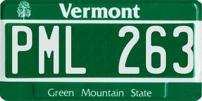 VT license plate PML263