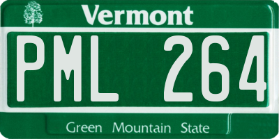 VT license plate PML264