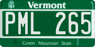 VT license plate PML265
