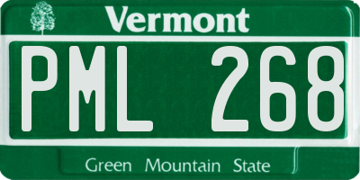 VT license plate PML268