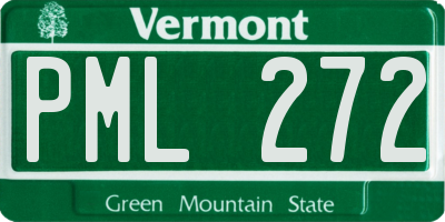 VT license plate PML272