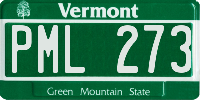 VT license plate PML273