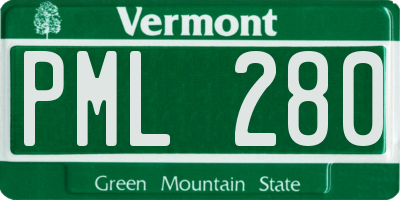VT license plate PML280