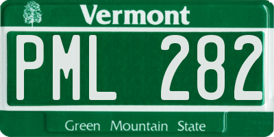 VT license plate PML282