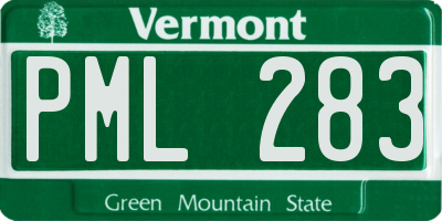 VT license plate PML283