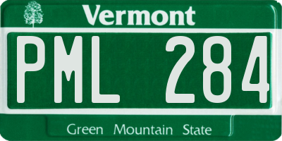 VT license plate PML284