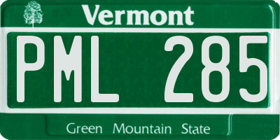 VT license plate PML285