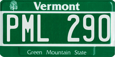 VT license plate PML290