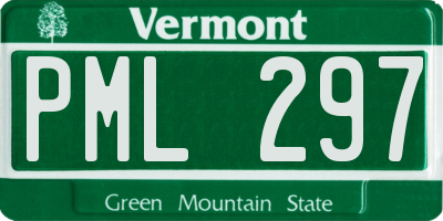 VT license plate PML297