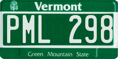 VT license plate PML298
