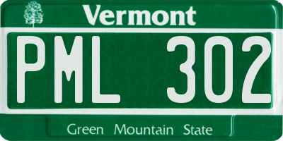 VT license plate PML302