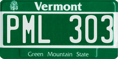VT license plate PML303