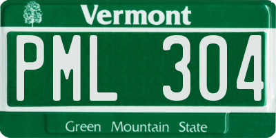 VT license plate PML304