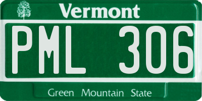VT license plate PML306