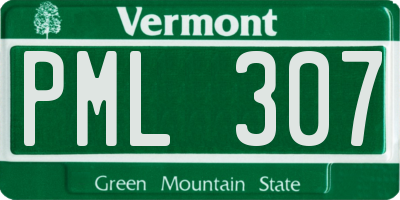 VT license plate PML307