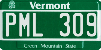 VT license plate PML309
