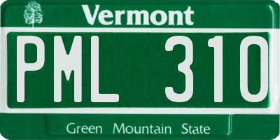 VT license plate PML310