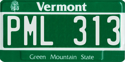 VT license plate PML313