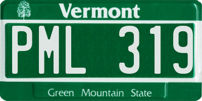 VT license plate PML319