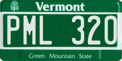 VT license plate PML320