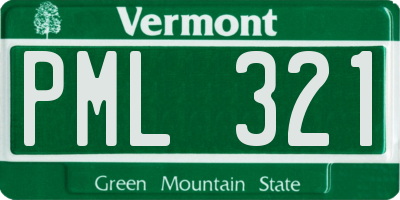 VT license plate PML321