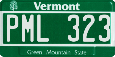 VT license plate PML323