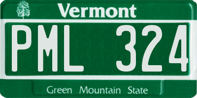 VT license plate PML324