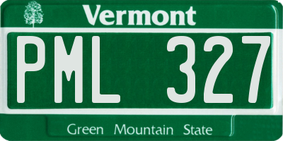 VT license plate PML327