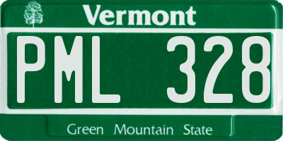 VT license plate PML328