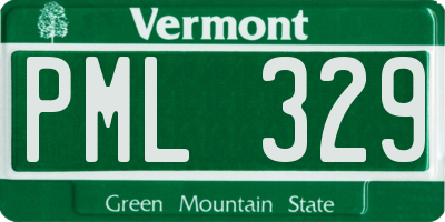 VT license plate PML329