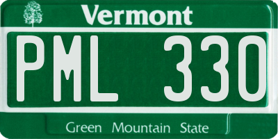 VT license plate PML330