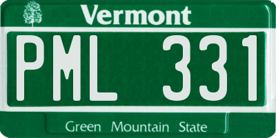 VT license plate PML331