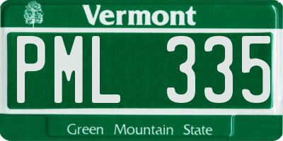 VT license plate PML335