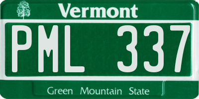 VT license plate PML337