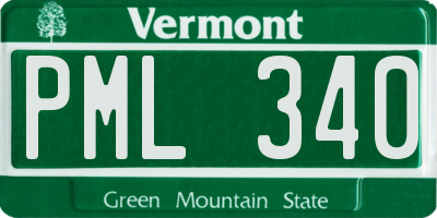 VT license plate PML340